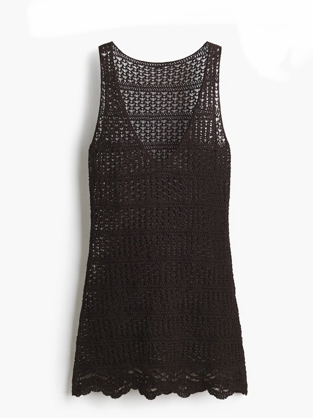 H&M Black Crochet Tank Cover-Up Dress